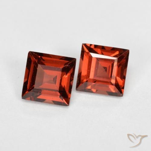 0.99ctw Naturale Rosso medio Granato Piropo, Quadrato, VS