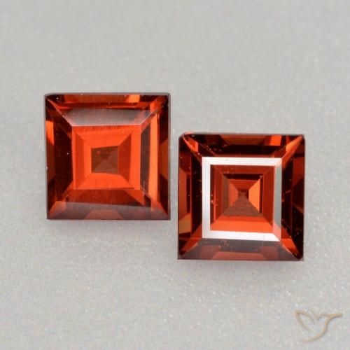 0.88ctw Naturale Rosso medio Granato Piropo, Quadrato, VS