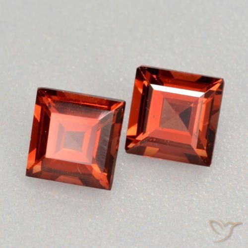 Gemme di Granato Piropo Rosso medio naturale da 0.88 ct, Quadrato, VS