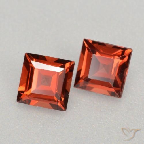 Gemme di Granato Piropo Ribes Rosso naturale da 0.90 ct, Quadrato, VS