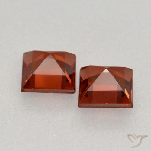 Gemme di Granato Piropo Ribes Rosso naturale da 0.90 ct, Quadrato, VS