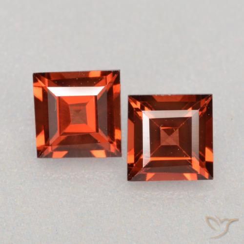 0.84ctw Naturale Rosso brillante Granato Piropo, Quadrato, VS