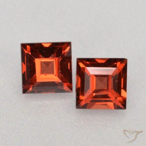 0.97ctw Naturale Rosso brillante Granato Piropo, Quadrato, VS