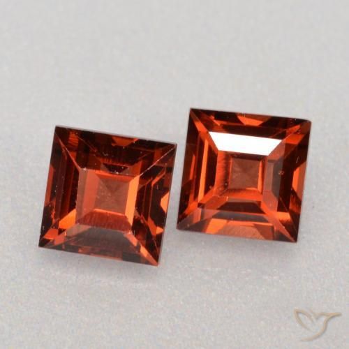 Gemme di Granato Piropo Rosso brillante naturale da 0.97 ct, Quadrato, VS