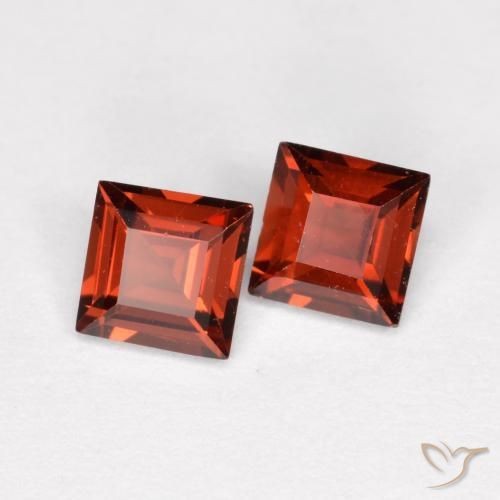 Gemme di Granato Piropo Rosso scarlatto naturale da 0.90 ct, Quadrato, VS