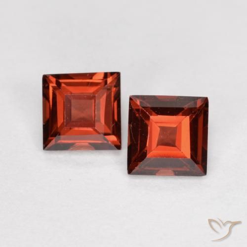 0.90ctw Naturale Rosso medio Granato Piropo, Quadrato, VS