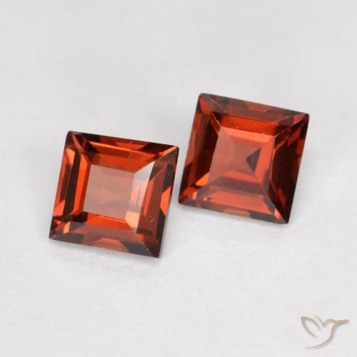 Gemme di Granato Piropo Rosso medio naturale da 0.90 ct, Quadrato, VS