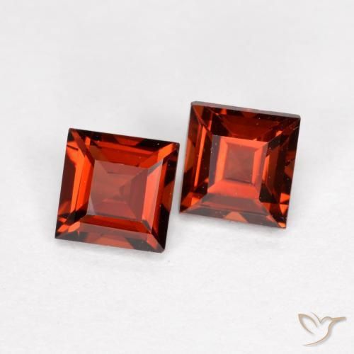 Gemme di Granato Piropo Rosso brillante naturale da 0.96 ct, Quadrato, VS