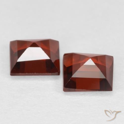 Gemme di Granato Piropo Sangria rossa naturale da 0.85 ct, Quadrato, VS