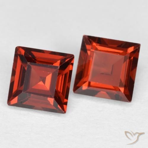 Gemme di Granato Piropo Ribes Rosso naturale da 0.90 ct, Quadrato, VS