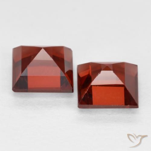 Gemme di Granato Piropo Ribes Rosso naturale da 0.90 ct, Quadrato, VS