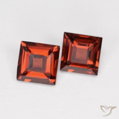 Gemme di Granato Piropo Ribes Rosso naturale da 0.87 ct, Quadrato, VS