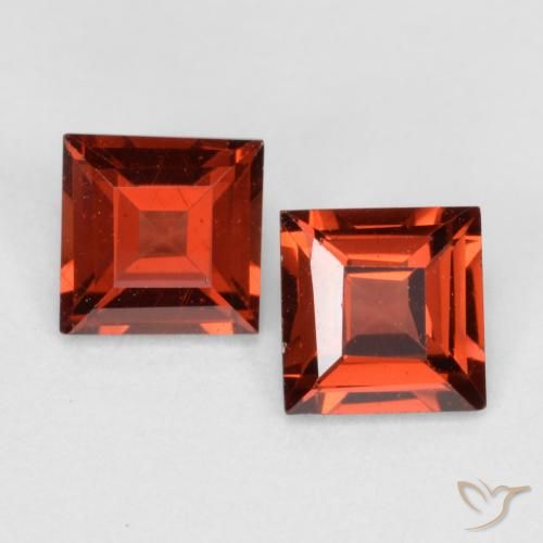 Gemme di Granato Piropo Rosso brillante naturale da 0.87 ct, Quadrato, VS