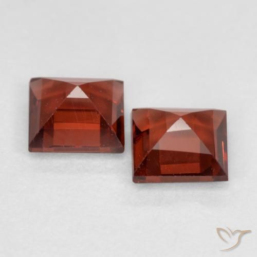 Gemme di Granato Piropo Rosso brillante naturale da 0.87 ct, Quadrato, VS