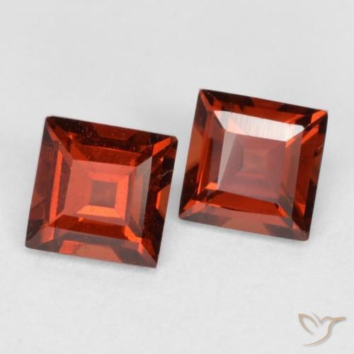 Gemme di Granato Piropo Ribes Rosso naturale da 0.91 ct, Quadrato, VS