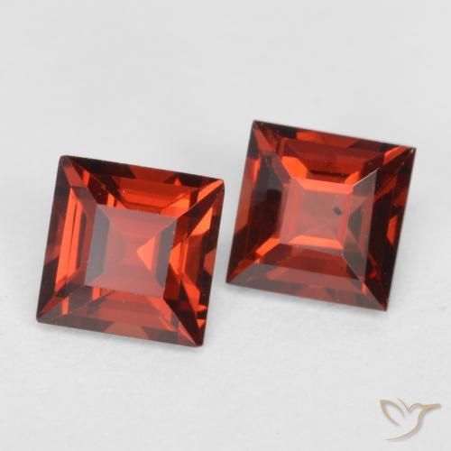 0.89ctw Naturale Rosso medio Granato Piropo, Quadrato, VS