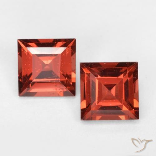 0.90ctw Naturale Rosso brillante Granato Piropo, Quadrato, VS