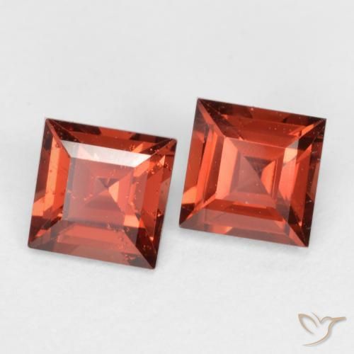 Gemme di Granato Piropo Rosso brillante naturale da 0.90 ct, Quadrato, VS