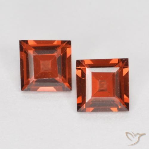 Gemme di Granato Piropo Ribes Rosso naturale da 0.79 ct, Quadrato, VS