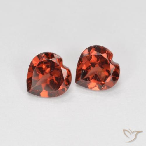 Gemme di Granato Piropo Rosso brillante naturale da 1.20 ct, Cuore, VS