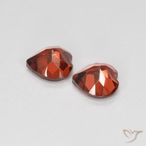 Gemme di Granato Piropo Rosso brillante naturale da 1.20 ct, Cuore, VS
