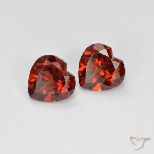Gemme di Granato Piropo Ribes Rosso naturale da 1.25 ct, Cuore, VS