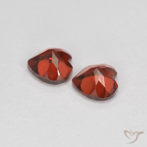 Gemme di Granato Piropo Ribes Rosso naturale da 1.25 ct, Cuore, VS