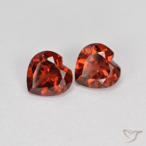 Gemme di Granato Piropo Rosso brillante naturale da 1.24 ct, Cuore, VS