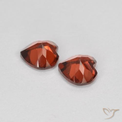 Gemme di Granato Piropo Rosso brillante naturale da 1.24 ct, Cuore, VS