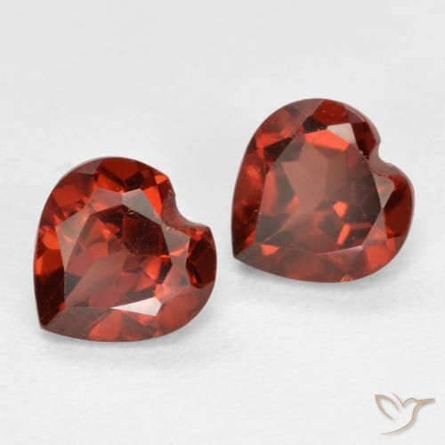 Gemme di Granato Piropo Rosso brillante naturale da 1.20 ct, Cuore, VS