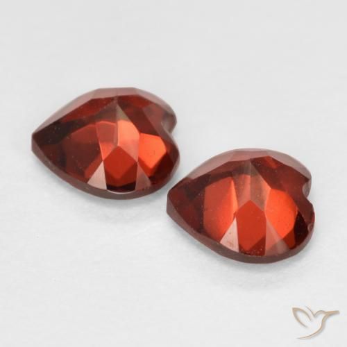 Gemme di Granato Piropo Rosso brillante naturale da 1.20 ct, Cuore, VS