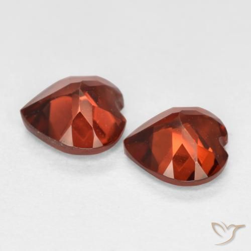 Gemme di Granato Piropo Rosso brillante naturale da 1.08 ct, Cuore, VS