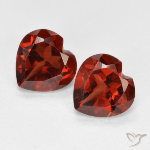 Gemme di Granato Piropo Rosso medio naturale da 1.24 ct, Cuore, VS