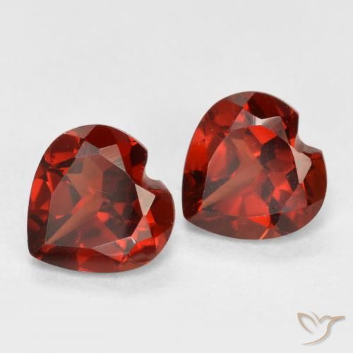 Gemme di Granato Piropo Rosso medio naturale da 1.24 ct, Cuore, VS