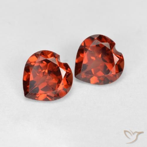 Gemme di Granato Piropo Rosso brillante naturale da 1.24 ct, Cuore, VS