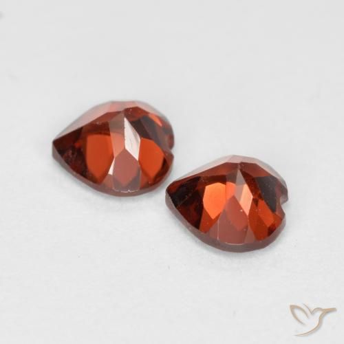 Gemme di Granato Piropo Rosso brillante naturale da 1.24 ct, Cuore, VS