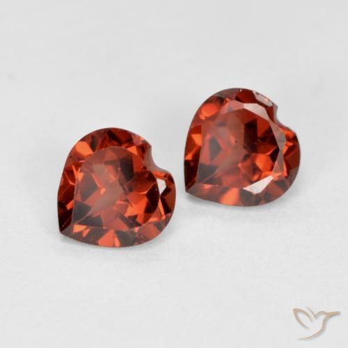 Gemme di Granato Piropo Rosso brillante naturale da 1.19 ct, Cuore, VS