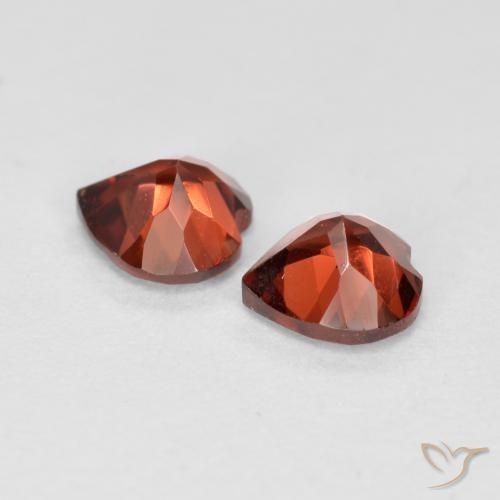 Gemme di Granato Piropo Rosso brillante naturale da 1.19 ct, Cuore, VS