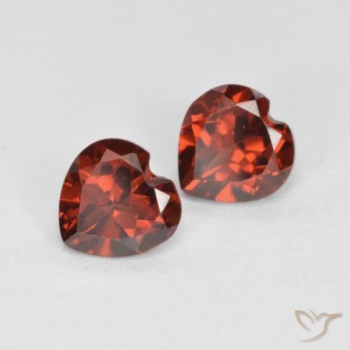 Gemme di Granato Piropo Ribes Rosso naturale da 1.17 ct, Cuore, VS