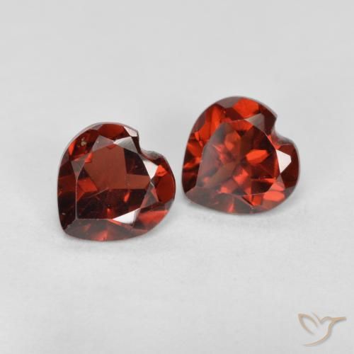 Gemme di Granato Piropo Ribes Rosso naturale da 1.09 ct, Cuore, VS