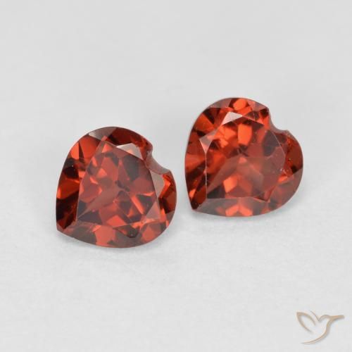 Gemme di Granato Piropo Ribes Rosso naturale da 1.28 ct, Cuore, VS