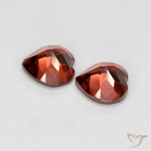 Gemme di Granato Piropo Ribes Rosso naturale da 1.28 ct, Cuore, VS