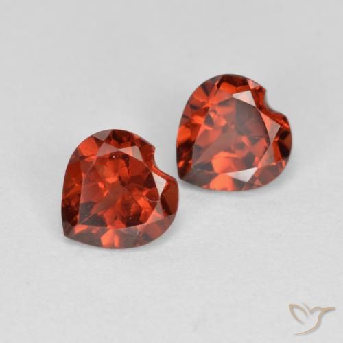 Gemme di Granato Piropo Rosso brillante naturale da 1.25 ct, Cuore, VS