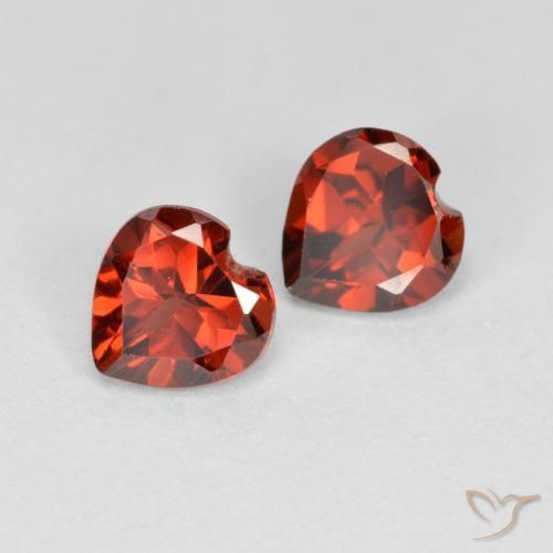Gemme di Granato Piropo Rosso brillante naturale da 1.10 ct, Cuore, VS