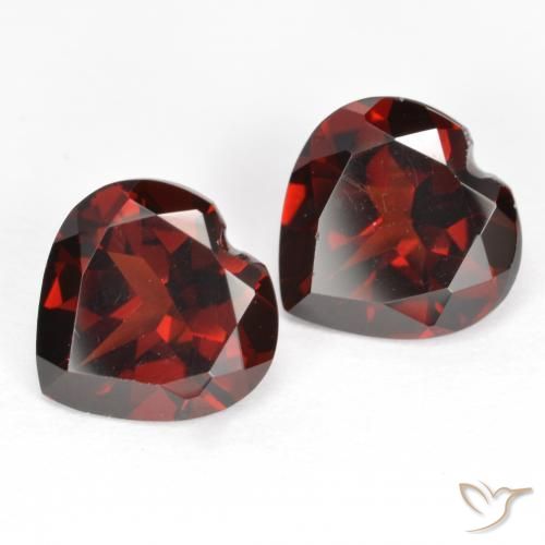 Gemme di Granato Piropo Rosso scuro naturale da 3.75 ct, Cuore, VVS-VS