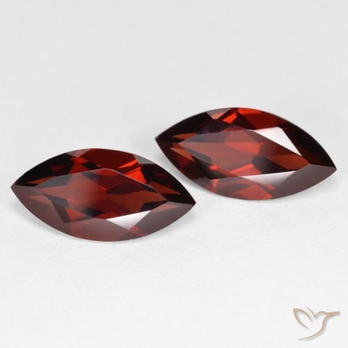 Gemme di Granato Piropo Rosso medio naturale da 3.97 ct, Taglio marquise, VVS