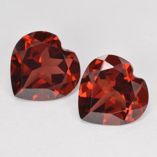 Gemme di Granato Piropo Rosso medio naturale da 3.67 ct, A forma di cuore, VVS-VS