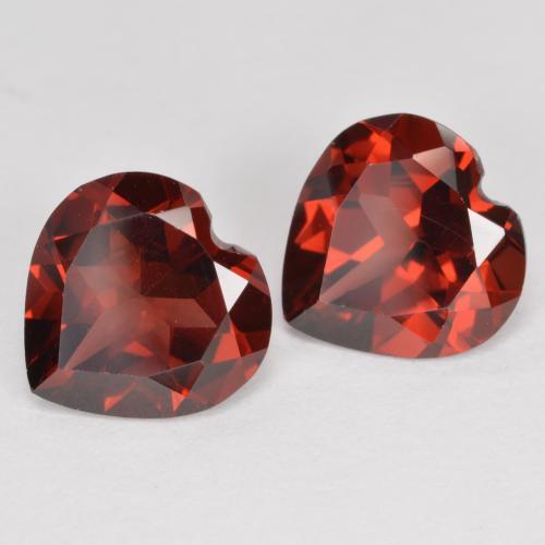 Gemme di Granato Piropo Rosso medio naturale da 3.67 ct, A forma di cuore, VVS-VS