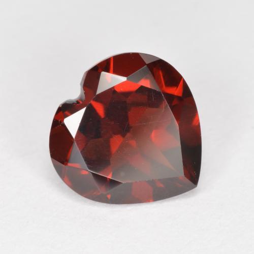 Granato piropo naturale rosso da 2,06 ct, a forma di cuore, VVS-VS