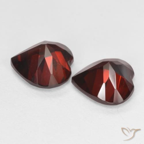 Gemme di Granato Piropo Rosso scuro naturale da 4.18 ct, Cuore, VVS-VS